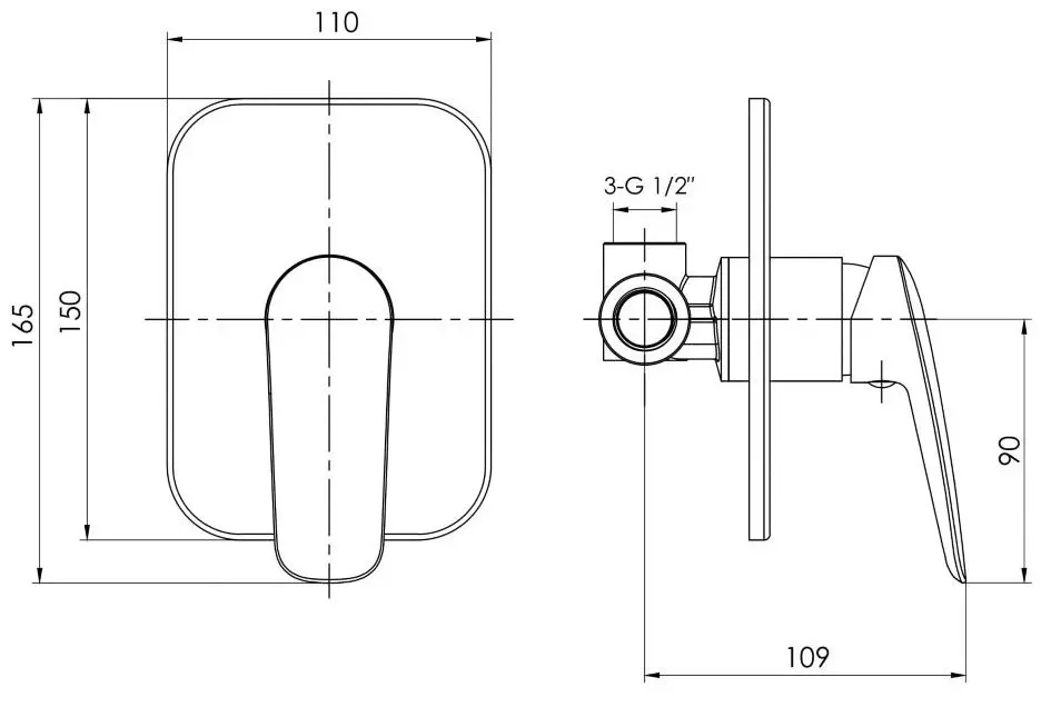 Baterie pentru dus Imprese Praha New VR-15030(Z) (Chrome) - 3