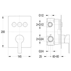 Baterie pentru dus Imprese Smart Click ZMK101901202 (Chrome) Thumb