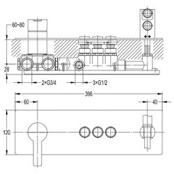 Baterie pentru dus Imprese Smart Click ZMK101901203 (Chrome) Thumb