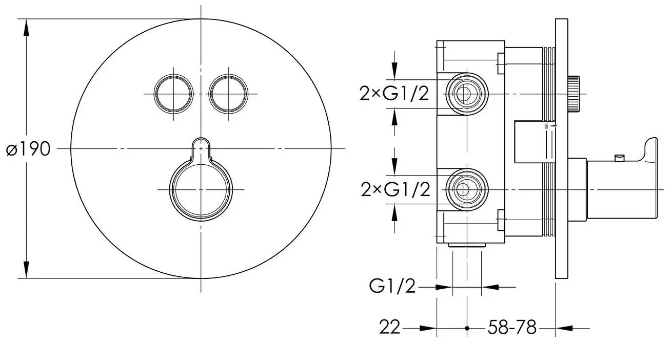 Baterie pentru dus Imprese Smart Click ZMK101901237 (Chrome)