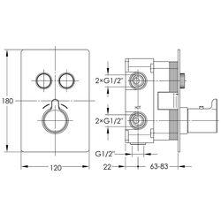 Baterie pentru dus Imprese Smart Click ZMK101901239 (Chrome) Thumb