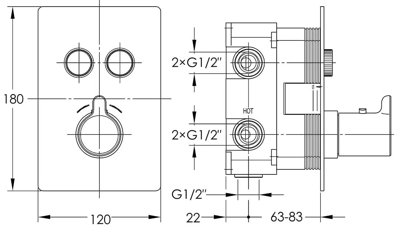 Baterie pentru dus Imprese Smart Click ZMK101901239 (Chrome) - 3