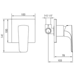 Смеситель для душа скрытого монтажа Imprese Valtice VR-15320(Z) (Chrome) Thumb