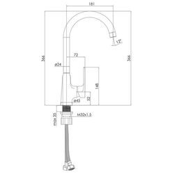 Baterie pentru chiuveta Imprese Aria f03407503AA (White) Thumb