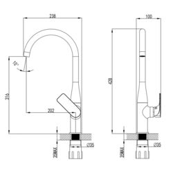 Baterie pentru bucatarie Imprese Bilina 55225 (Chrome) Thumb