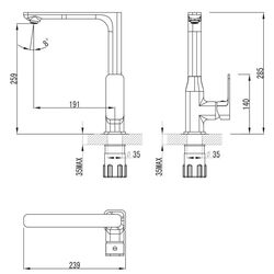Baterie pentru chiuveta Imprese Bilovec 55255 (Chrome) Thumb