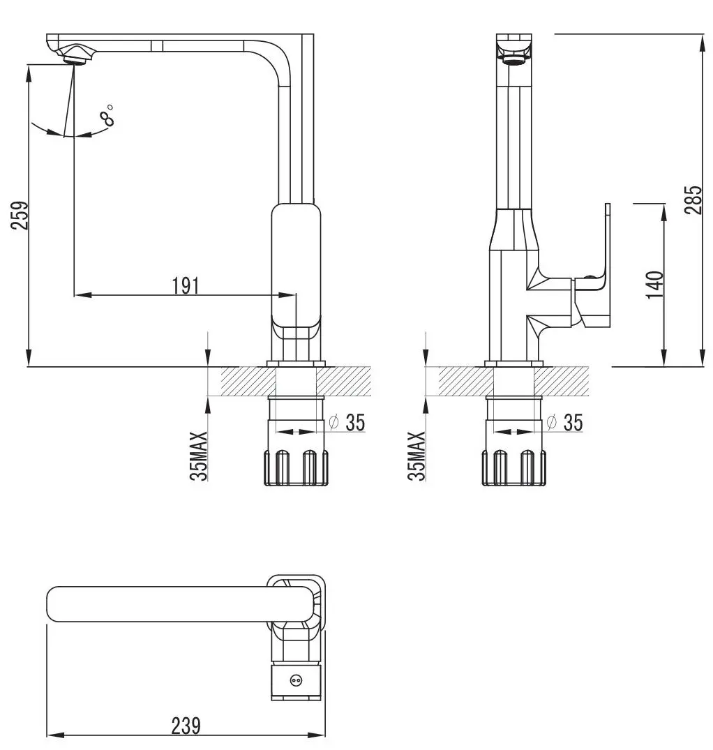 Baterie pentru chiuveta Imprese Bilovec 55255 (Chrome) - 3
