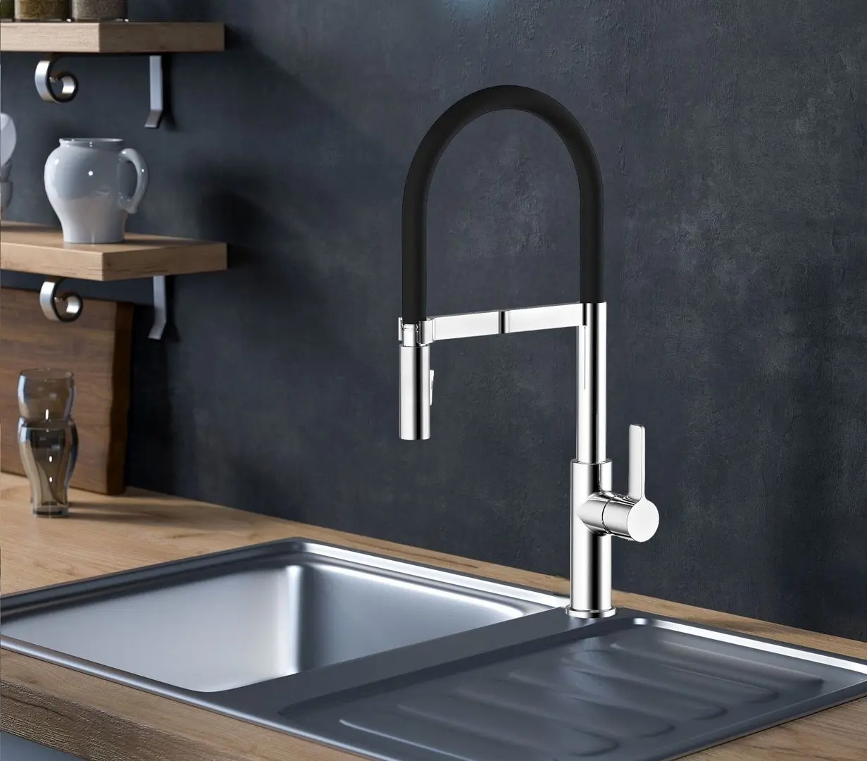 Baterie pentru chiuveta Imprese Boa 55901 (Chrome/Black)