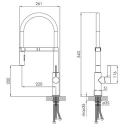 Baterie pentru chiuveta Imprese Boa 55901 (Chrome/Black) Thumb