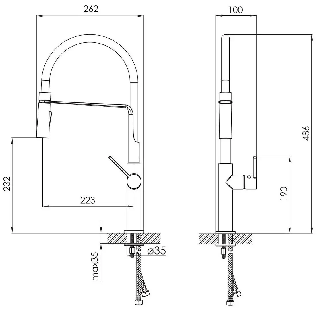 Baterie pentru chiuveta Imprese Boa US 55921 (Chrome/Black) - 3