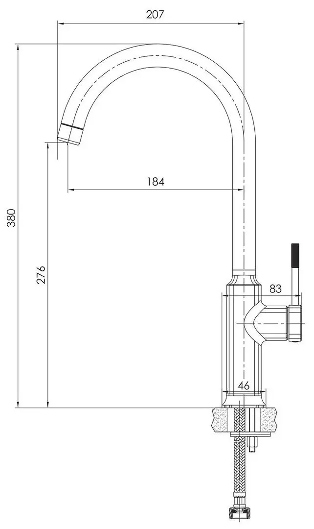 Baterie pentru bucatarie Imprese Brenta ZMK081906150 (Nickel) - 3
