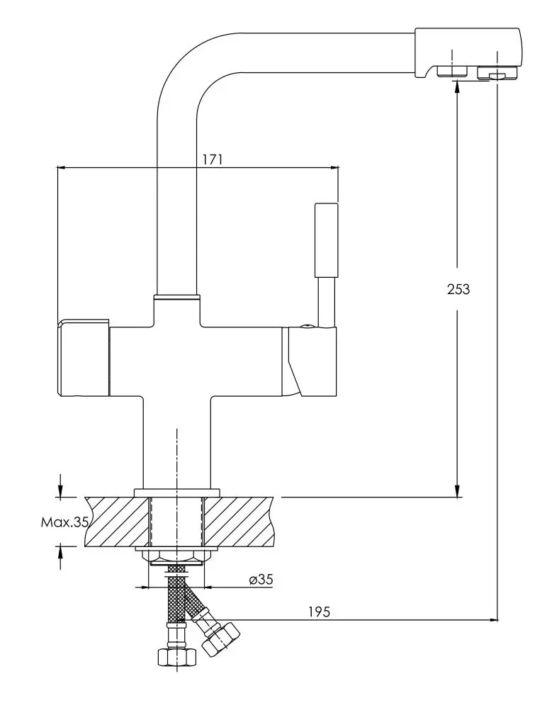 Baterie pentru chiuveta Imprese Daicy Mini 55008-F (Chrome) - 3