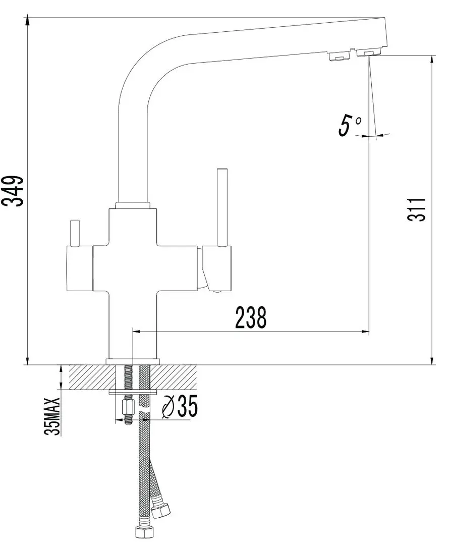 Baterie pentru chiuveta Imprese Daicy 55009-F (Chrome) - 2
