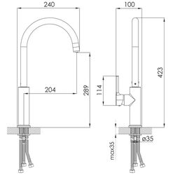 Baterie pentru chiuveta Imprese Daicy 55010-U (Chrome) Thumb