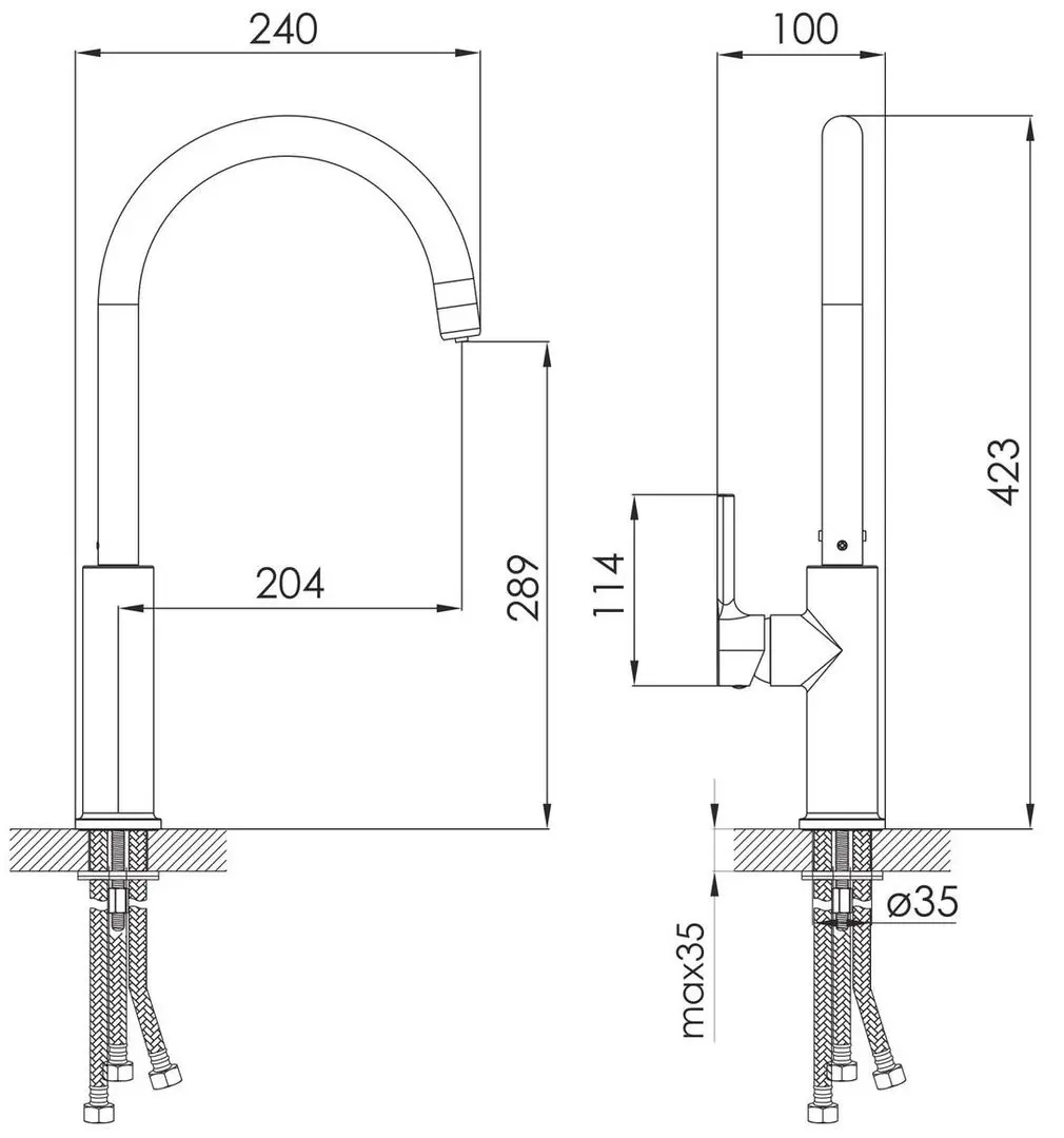 Baterie pentru chiuveta Imprese Daicy 55010-U (Chrome) - 2