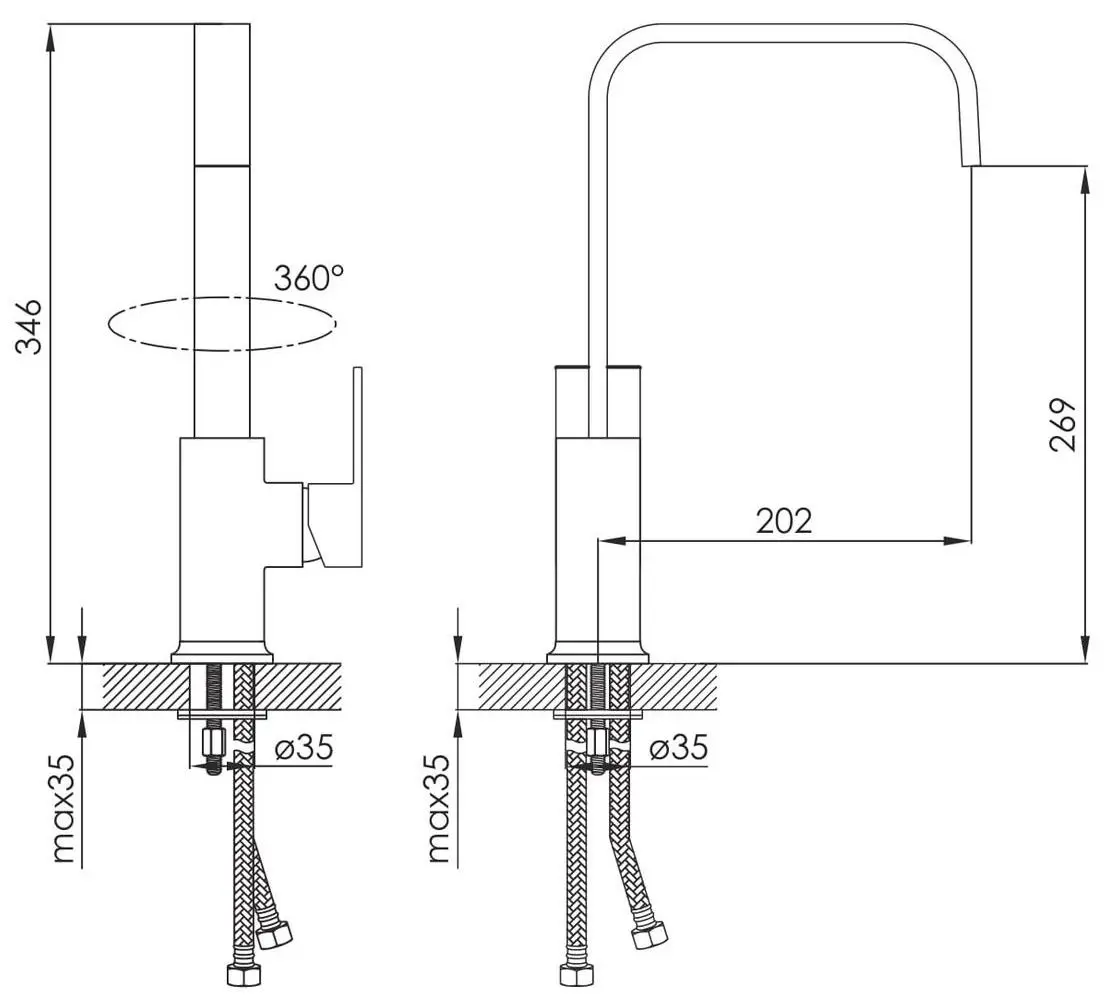 Baterie pentru chiuveta Imprese Elanta 55450 (Chrome) - 3