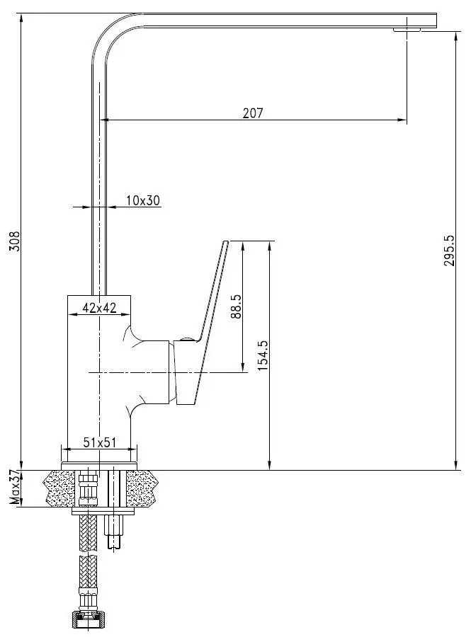 Baterie pentru chiuveta Imprese Elanta 55451 (Chrome) - 6