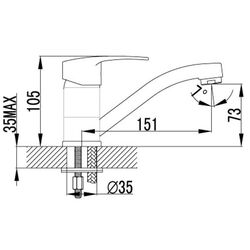 Baterie pentru bucatarie Imprese Jesenik 20140-15 (Chrome) Thumb