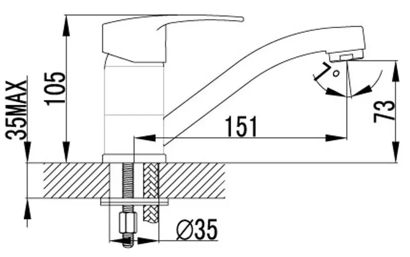 Baterie pentru bucatarie Imprese Jesenik 20140-15 (Chrome) - 3