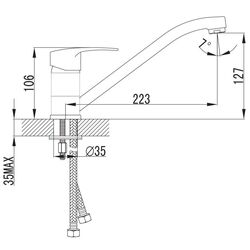 Baterie pentru bucatarie Imprese Jesenik 20140 (Chrome) Thumb