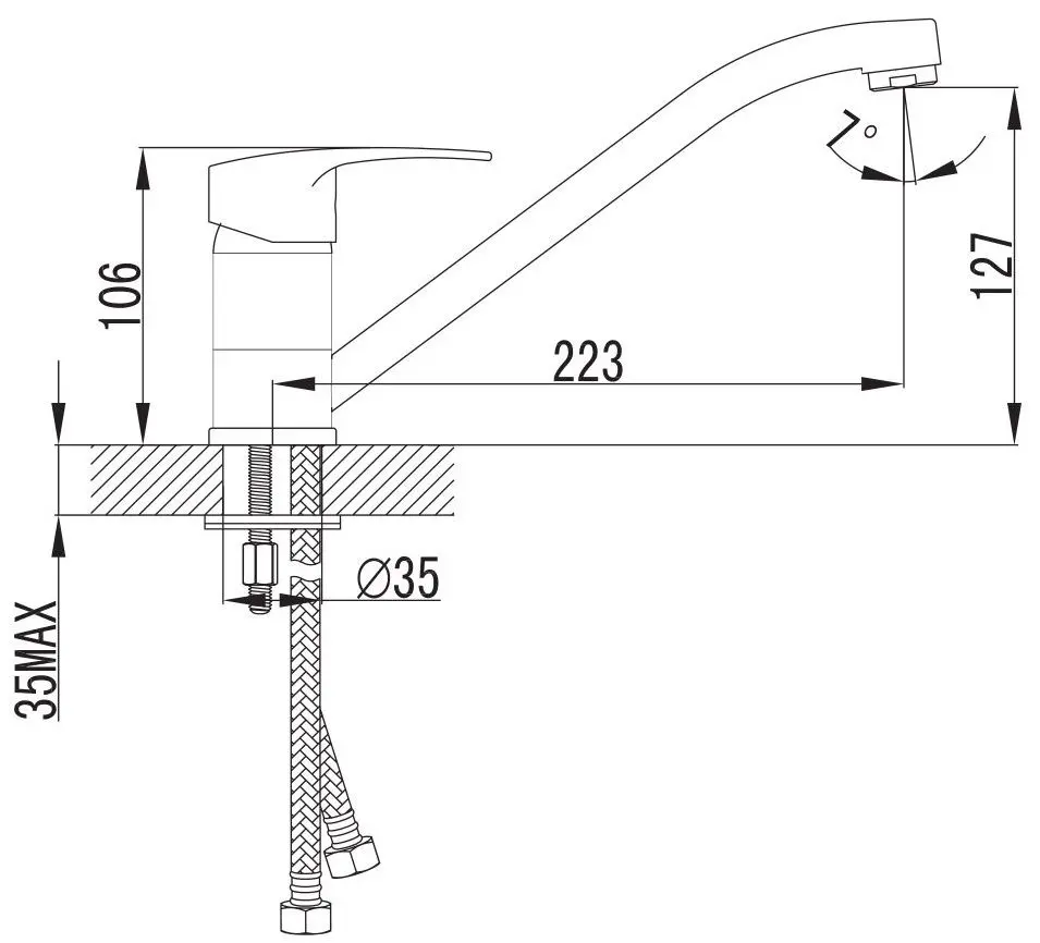 Baterie pentru bucatarie Imprese Jesenik 20140 (Chrome) - 3