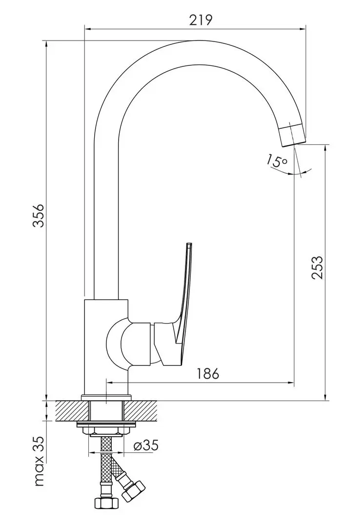 Baterie pentru chiuveta Imprese Kampa 55285 (Chrome) - 3