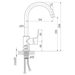 Baterie pentru bucatarie Imprese Lesna 55070 (Chrome) Thumb