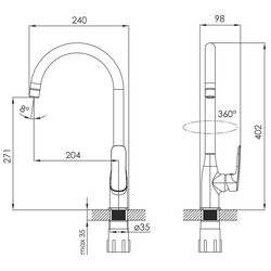 Baterie pentru chiuveta Imprese Loket 55230 (Chrome) Thumb