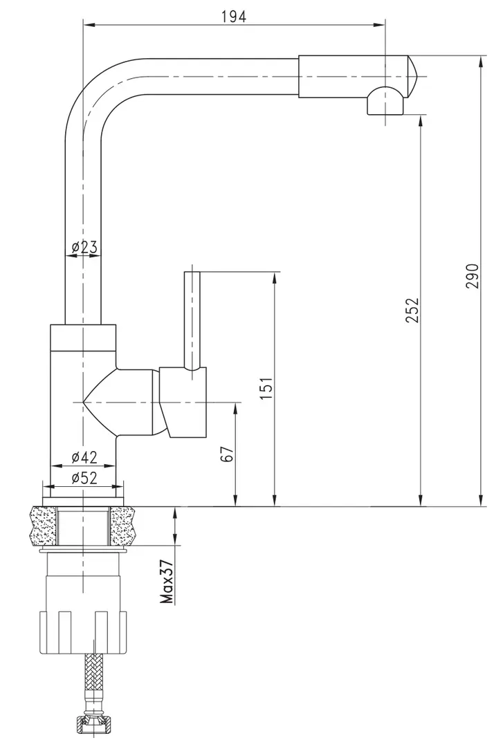 Baterie pentru chiuveta Imprese Lotta 55400 (Satin) - 2
