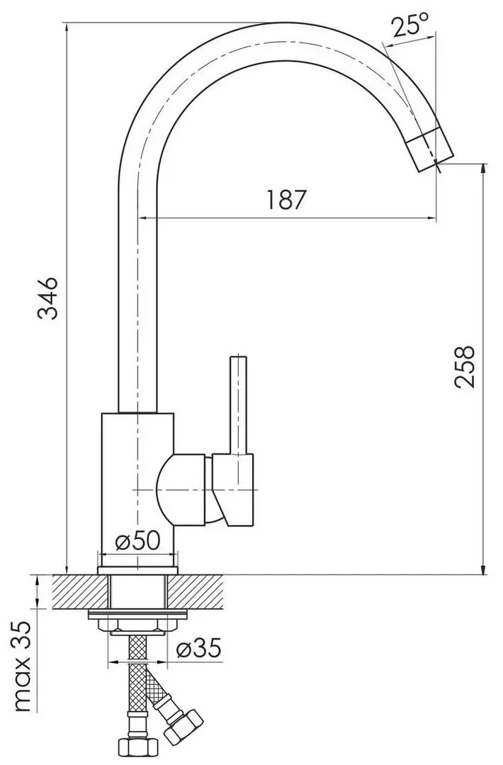 Baterie pentru chiuveta Imprese Lotta 55401-SS (Inox) - 3