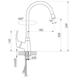 Baterie pentru chiuveta Imprese Malse 55010 (Chrome) Thumb