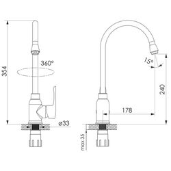 Baterie pentru chiuveta Imprese MZE 55130 (Chrome) Thumb