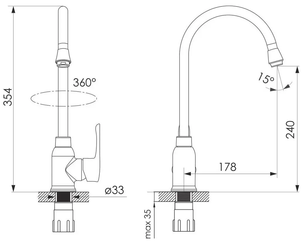 Baterie pentru chiuveta Imprese MZE 55130 (Chrome) - 3