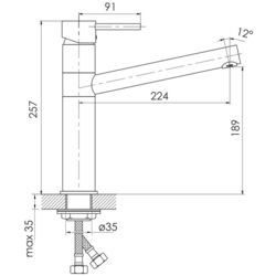 Baterie pentru chiuveta Imprese Pivot LSS f03408502LS (Inox) Thumb