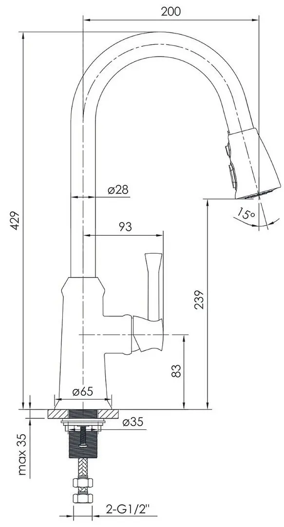 Baterie pentru chiuveta Imprese Podzima Ledove ZMK01170115 (Chrome) - 3