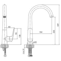 Baterie pentru bucatarie Imprese Praha New f03405501AA (Chrome) Thumb