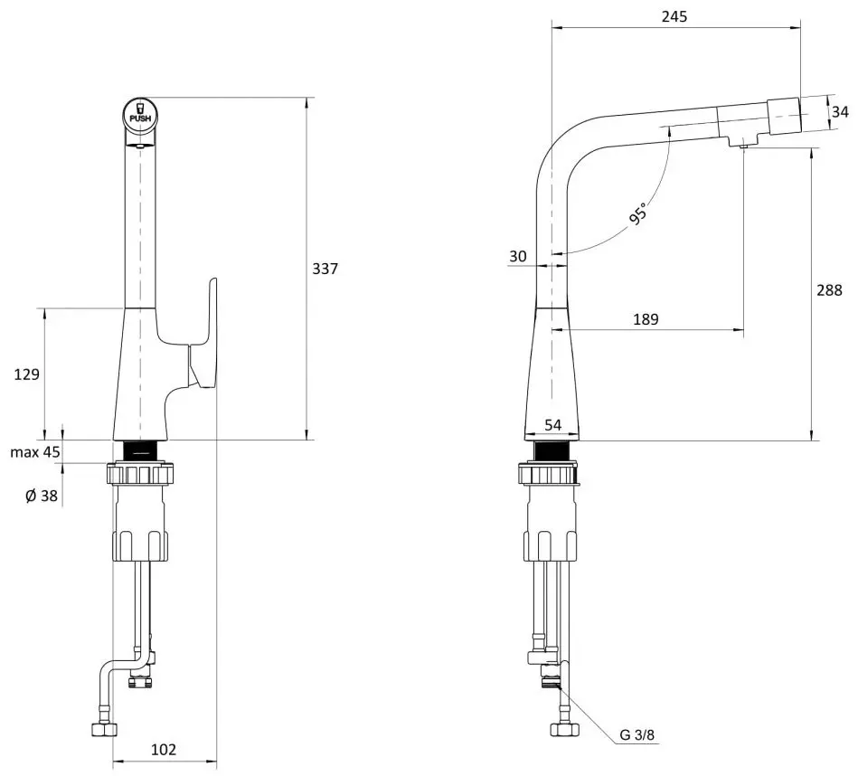 Baterie pentru chiuveta Imprese Smart Bio ZMK051901150 (Chrome)