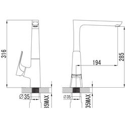 Baterie pentru chiuveta Imprese Valtice 55320 (Chrome) Thumb