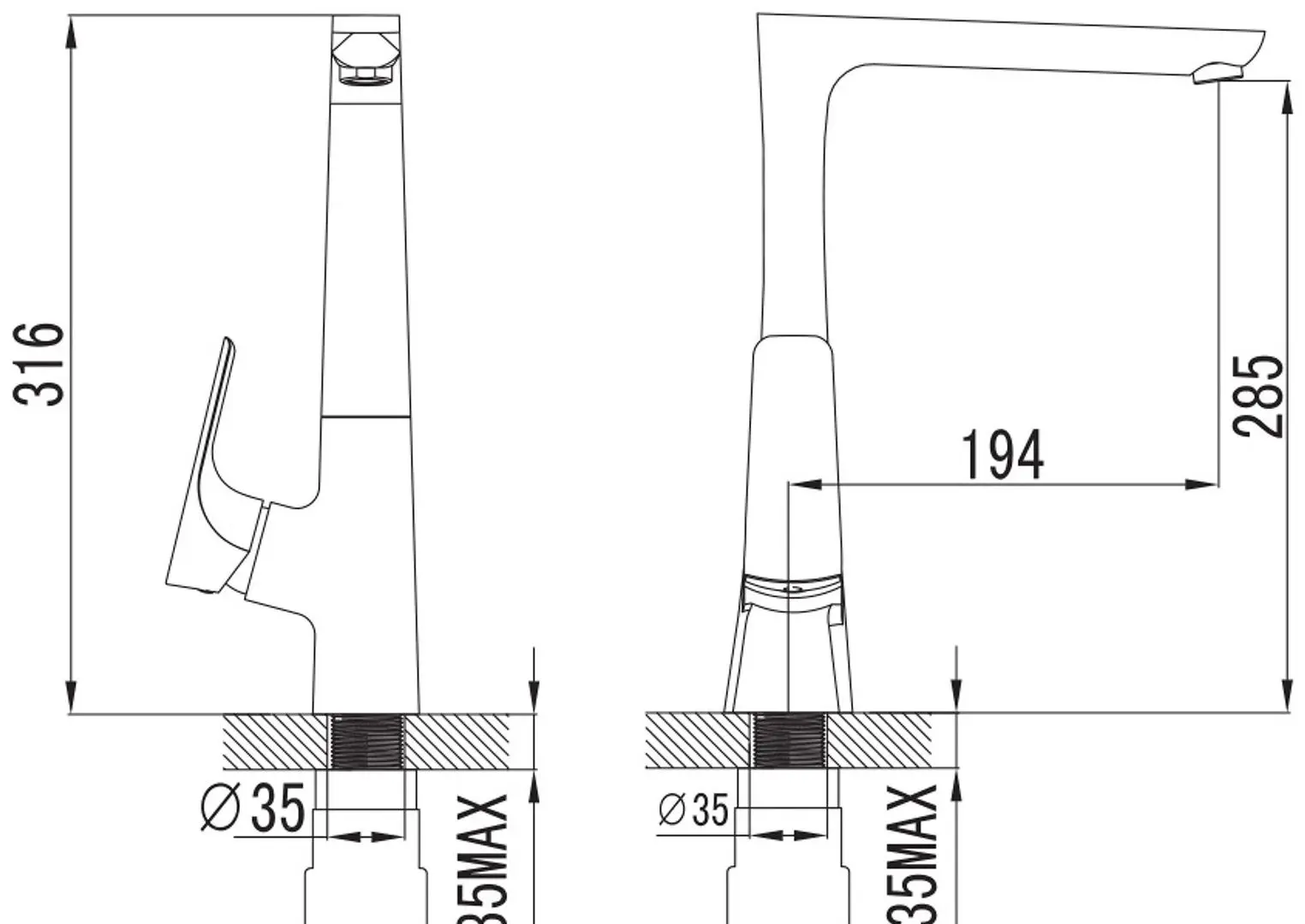 Baterie pentru chiuveta Imprese Valtice 55320 (Chrome)