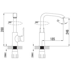 Baterie pentru chiuveta Imprese Vyskov 55340 (Chrome) Thumb
