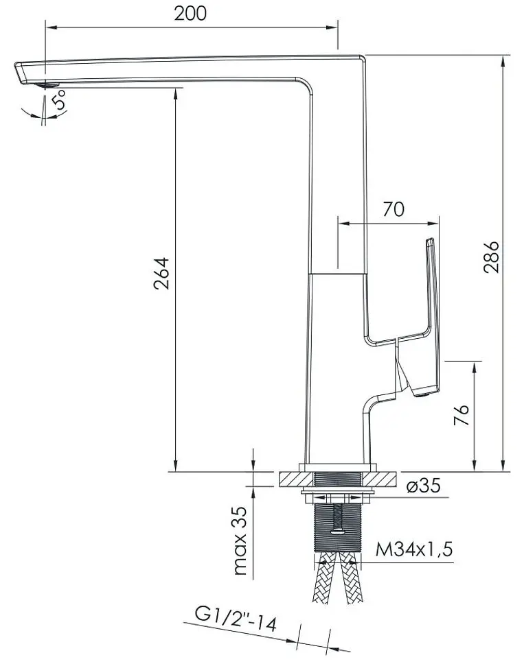 Baterie pentru chiuveta Imprese Grafiky ZMK041807150 (Black Nickel) - 3