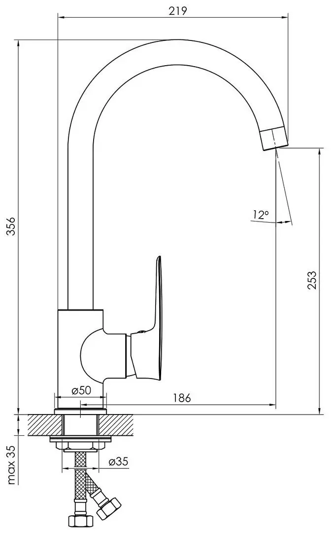 Baterie pentru chiuveta Imprese Labe 55175 (Chrome) - 3
