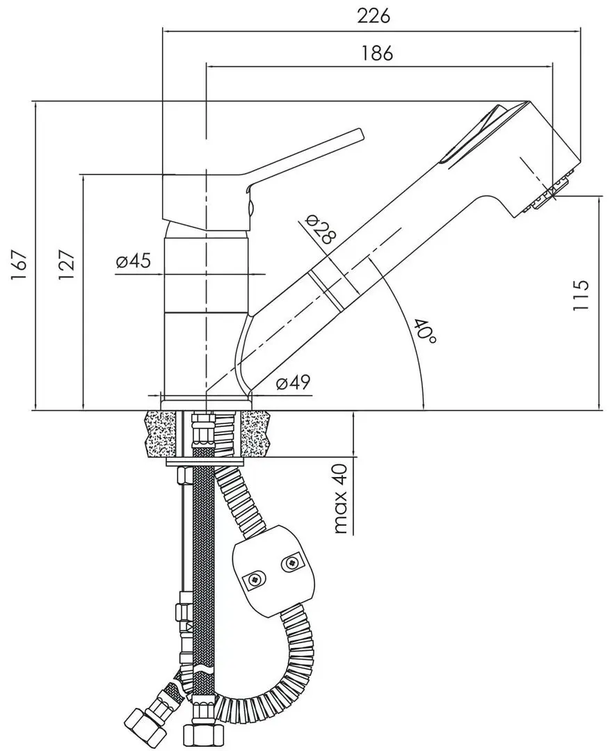 Baterie pentru chiuveta Imprese Liben-M f03404001AB (Chrome) - 3