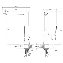 Baterie pentru chiuveta Imprese Loreta 55350 (Chrome) Thumb
