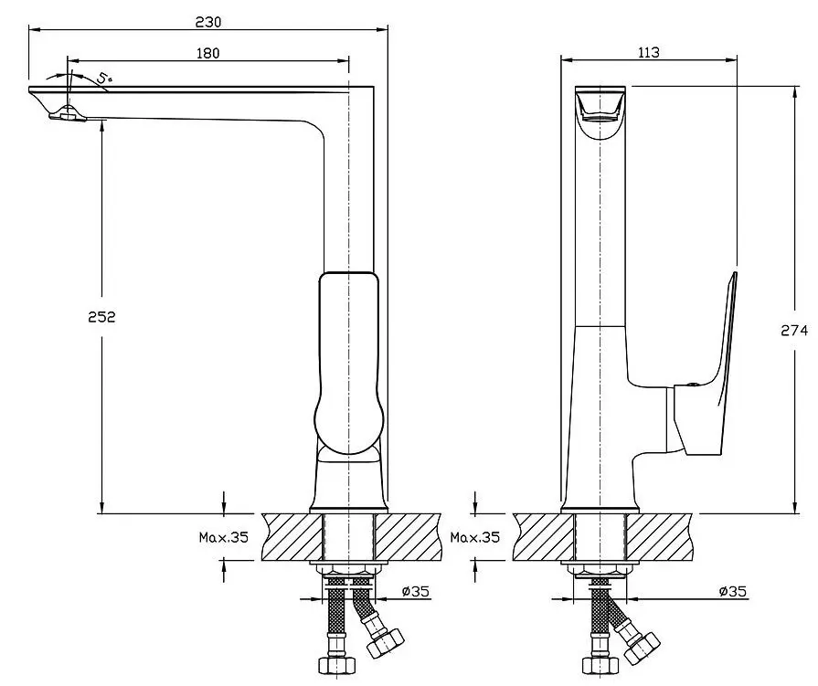 Baterie pentru chiuveta Imprese Loreta 55350 (Chrome)