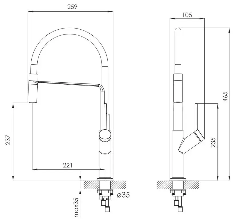 Baterie pentru chiuveta Imprese Stork 55020 (Chrome/Black)