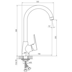 Baterie pentru chiuveta Imprese Teplice 55025 (Chrome) Thumb