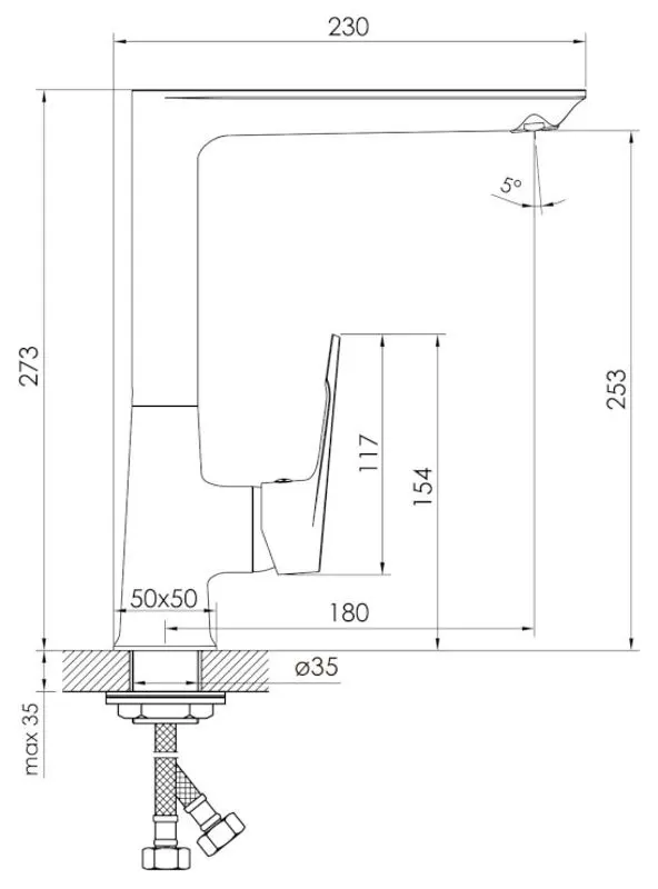Baterie pentru chiuveta Imprese Vite f03407401AA (Chrome)