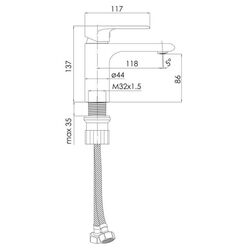 Baterie pentru lavoar Imprese Aria f03507501AA (Chrome) Thumb