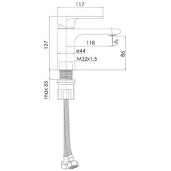 Baterie pentru lavoar Imprese Aria f03507503AA (White) Thumb
